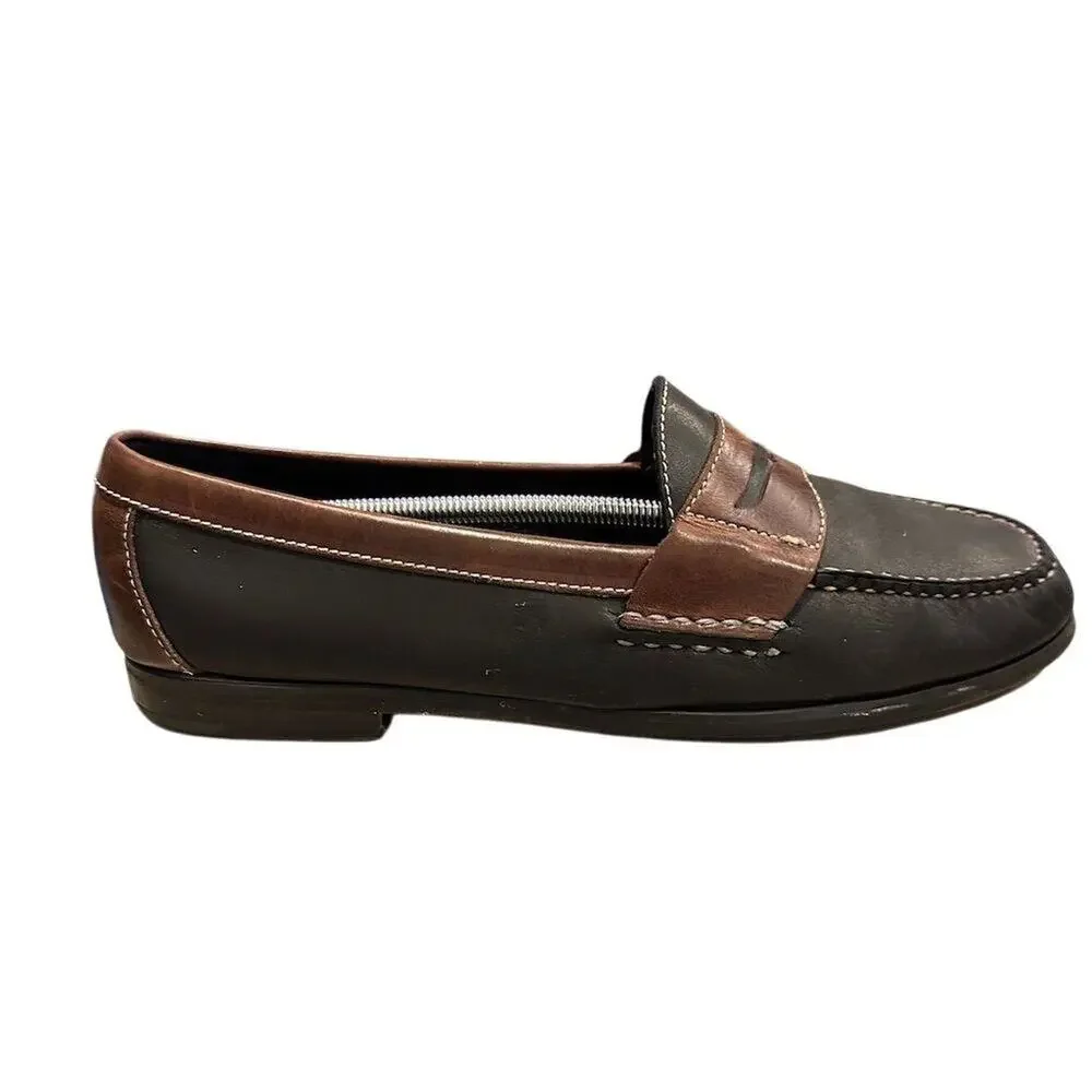 Cole Haan Men's Two-Tone ‎ brown Leather Penny Loafers Size 11.5 Multicolor